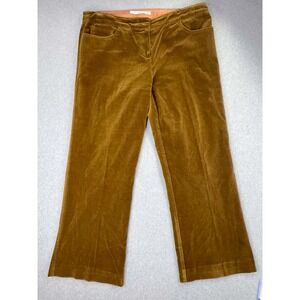 Trina Turk Corduroy Pants Women's‎ Size 12 Camel Wide Leg Boho Pockets Stretch